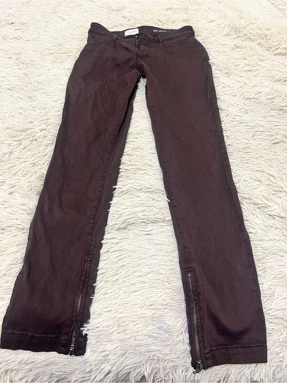 Pilcro Skinny Zip-Hem Jeans in Dark Brown